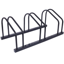 Load image into Gallery viewer, 3 Bikes Floor Bike Stand, Bike Parking Rack Garage Bike Storage Stand Indoor/Outdoor 22-28" Wheel Stand, Max. Tire Width 2.15",black painted