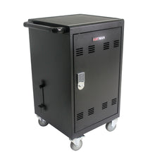 Load image into Gallery viewer, Mobile Charging Cart and Cabinet for Tablets Laptops 30-Device With Combination Lock--Black
