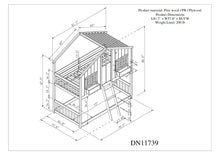 Load image into Gallery viewer, Twin over Twin House Bunk Bed with Roof , Window, Window Box, Door , with Safety Guardrails and Ladder,White