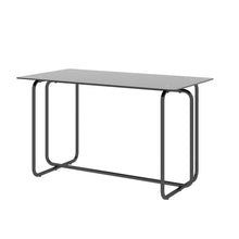 Load image into Gallery viewer, 1-piece Rectangle Dining Table with Metal Frame, Tempered Glass Dining Table for Kitchen Room, Black