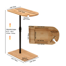 Load image into Gallery viewer, Couch Tray Table Bamboo Height Adjustable Side Table for Sofa C-shaped Oval End Tables with Slots for Bed & Chairs in Living Room & Bedroom (Oval + Rectangle)