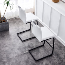 Load image into Gallery viewer, White PU Chair Barstool Dining Counter Height Chair Set of 2