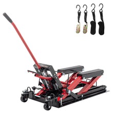 Load image into Gallery viewer, Hydraulic Motorcycle Lift Jack, 1500 LBS Capacity Foot-Operated Motorcycle Lift Table, ATV Scissor Lift Jack with 4.5" - 15" Lifting Range, Portable Motorcycle Lift Table with Wheels