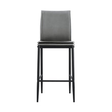 Load image into Gallery viewer, Grey Leather Barstool Dining Counter Height Chair Set of 2