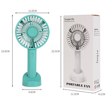Load image into Gallery viewer, Portable Fan Handheld USB Rechargeable Pocket Air Cooler Mini Fan Quiet Travel Cooler Outdoor Cooling Fan