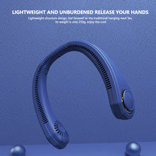 Load image into Gallery viewer, Mini Portable Bladeless Neck Fan 4000mah Rechargeable Air Cooler Cooling Fan Wearable Neckband Hanging Sports Fans