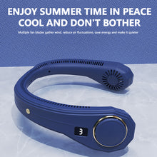 Load image into Gallery viewer, Mini Portable Bladeless Neck Fan 4000mah Rechargeable Air Cooler Cooling Fan Wearable Neckband Hanging Sports Fans