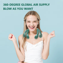 Load image into Gallery viewer, Mini Portable Bladeless Neck Fan 4000mah Rechargeable Air Cooler Cooling Fan Wearable Neckband Hanging Sports Fans