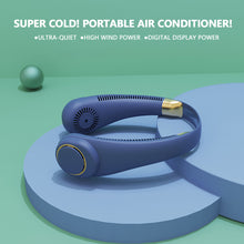 Load image into Gallery viewer, Mini Portable Bladeless Neck Fan 4000mah Rechargeable Air Cooler Cooling Fan Wearable Neckband Hanging Sports Fans