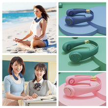 Load image into Gallery viewer, Mini Portable Bladeless Neck Fan 4000mah Rechargeable Air Cooler Cooling Fan Wearable Neckband Hanging Sports Fans