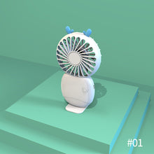 Load image into Gallery viewer, Summer Mini Handheld Fan USB Rechargeable Cooling Fan Desktop with Base Mobile Phone Bracket for Outdoor Office