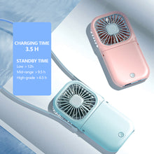 Load image into Gallery viewer, 3000mah Hanging Neck Fan USB Rechargeable Handheld Fan Adjustable Desktop Fan Air Cooler for Home Office Outdoor Travel