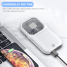 Load image into Gallery viewer, 3000mah Hanging Neck Fan USB Rechargeable Handheld Fan Adjustable Desktop Fan Air Cooler for Home Office Outdoor Travel