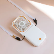 Load image into Gallery viewer, 3000mah Hanging Neck Fan USB Rechargeable Handheld Fan Adjustable Desktop Fan Air Cooler for Home Office Outdoor Travel