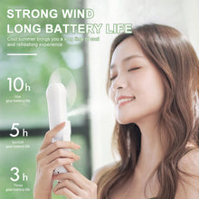 Load image into Gallery viewer, Portable Water Spray Mist Fan USB Rechargeable Handheld Foldable Mini Fan Cooling Air Conditioner for Outdoor Office