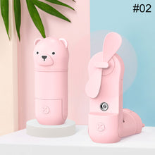 Load image into Gallery viewer, Portable Water Spray Mist Fan USB Rechargeable Handheld Foldable Mini Fan Cooling Air Conditioner for Outdoor Office
