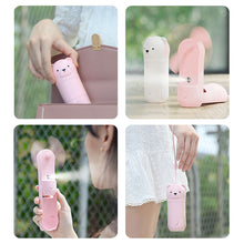 Load image into Gallery viewer, Portable Water Spray Mist Fan USB Rechargeable Handheld Foldable Mini Fan Cooling Air Conditioner for Outdoor Office