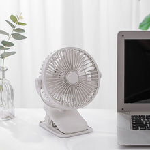 Load image into Gallery viewer, 2000mah Clip Fan Rechargeable Silent 3 Blades Baby Stroller Fans Portable Air Cooling 3 Speeds Desk USB Fan