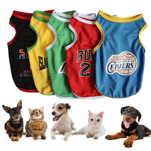 Load image into Gallery viewer, Summer Breathable Pet Mesh Vest Basketball Jersey Basketball Team Print Puppy Dog Hoodie Clothing Cat T-Shirt Sport Shirt Quick-drying Pet Clothes XS-XL