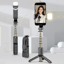 Load image into Gallery viewer, 3 in 1 Mini Fill Light Lamp Foldable Tripod Bluetooth Selfie Stick Wireless Remote Shutter Mobile Phone Holder For Android IOS