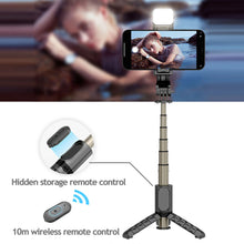 Load image into Gallery viewer, 3 in 1 Mini Fill Light Lamp Foldable Tripod Bluetooth Selfie Stick Wireless Remote Shutter Mobile Phone Holder For Android IOS
