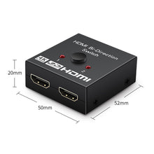 Load image into Gallery viewer, 4K 60Hz HD 1080P HDCP Splitter HDMI-Compatible Switch Switcher 1X2 Split Amplifier Dual Display For DVD For PS3 HDTV 1 in 2 Out