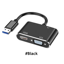 Load image into Gallery viewer, USB 3.0 to HDMI-Compatible VGA DVI Adapter Converter 1080P HD for Computer to Projector TV Monitor Extend Screen VGA Cable