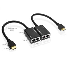 Load image into Gallery viewer, 1080P HDMI-Compatible Extender Cat5e Cat 6 Ethernet Signal RJ45 Lan Converter 3D HDMI-Compatible Transmitter Receiver TX RX 30M