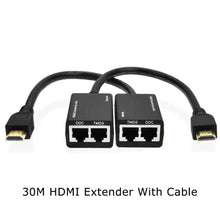 Load image into Gallery viewer, 1080P HDMI-Compatible Extender Cat5e Cat 6 Ethernet Signal RJ45 Lan Converter 3D HDMI-Compatible Transmitter Receiver TX RX 30M