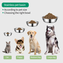 Load image into Gallery viewer, 9 Size Large Capacity Stainless Steel Dog Bowl For Dish Water Dog Food Bowl Pet Puppy Cat Bowl Feeder Feeding Durable Pet Supplies