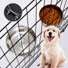Load image into Gallery viewer, 10-20CM Ordinary Stainless Steel Pet Food Bowl Cage Hanging Dog Basin Feeder Large Capacity Fixed Metal Feeding Bowl Cat Drinking Bowl Outdoor Soup Dish