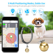 Load image into Gallery viewer, Pet Smart GPS Tracker Locator Bell Mini Anti-Lost Waterproof Positioning Tracker Locating Collar Wifi Real-time Tracking For Pet Dog Cat Kids