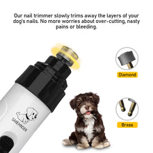 Load image into Gallery viewer, Electric Dog Nail Clippers Rechargeable USB Charging Electric Pet Nail Grinder for Small Medium Large Dogs Cats, Painless Paws Grooming Trimming