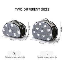 Load image into Gallery viewer, Cat Pattern Dog Carrier Bag Portable Pet Handbag Foldable Travel Bags Breathable Mesh Transport Box Puppy Outdoor Carrying Case Kitten Bags Pets Supplies