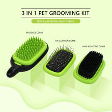 Load image into Gallery viewer, 3 in 1 Dog Grooming Kit Pet Hair Remover Self Cleaning Pet Brush Deshedding Bathing Comb Detachable Pet Slicker Bristle Pin Hair Brush For Cat Massage