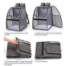 Load image into Gallery viewer, Portable Pet Cat Carrier Large Capacity Backpack Breathable Mesh Heat Dissipation Bag Folding Pet Chest Dog Carrying Bags Big Space Outdoor Travel Pet Supplies