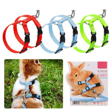 Load image into Gallery viewer, Adjustable Soft Polyester Rabbit Harness Leash Guinea Pig Lead Rope Pet Chinchilla Leash for Small Pet Traction Rope Running Walking