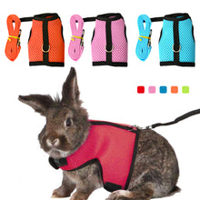 Load image into Gallery viewer, Breathable Pet Rabbit Mesh Soft Harness With Leash For Small Animals Bunny Guinea Pigs Chinchillas Ferrets Walking Leash