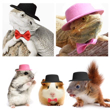 Load image into Gallery viewer, Pet Rabbit Guinea Pig Hamster Hedgehog Lizard Hat With Bow Tie Small Animal Top Hat Pet Costume Headgear