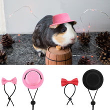 Load image into Gallery viewer, Pet Rabbit Guinea Pig Hamster Hedgehog Lizard Hat With Bow Tie Small Animal Top Hat Pet Costume Headgear