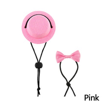 Load image into Gallery viewer, Pet Rabbit Guinea Pig Hamster Hedgehog Lizard Hat With Bow Tie Small Animal Top Hat Pet Costume Headgear