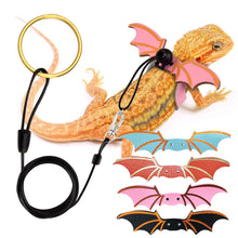 Load image into Gallery viewer, 3pcs Adjustable Lizard Leather Traction Rope With Wings Reptile Leash Bearded Dragon Anti-Bite Harness Leash Pet Suppiles