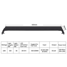 Load image into Gallery viewer, Full Spectrum Planted Aquarium LED Lighting Fish Tank Light Plants Growing Lights 20-60cm 110V-240V External Controller With Extendable Brackets Decoration Lamp