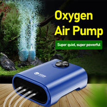 Load image into Gallery viewer, Silent Aquarium Oxygen Air Pump for Fish Tank 4 Outlet Adjustable Oxygenator Air Compressor Aerator with Check Valve Air Stone Aquatic Accessories 220v 3W/4.5W/6.5W/9W/12W/14W