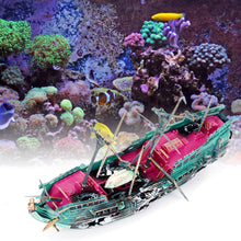 Load image into Gallery viewer, Large Aquarium Decoration Landscaping Pirate Ship Broken Boat Resin Ship Separated Sunk Wreck Air Split Shipwreck Fish Tank Accessories Pet Furniture Decor