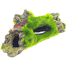Load image into Gallery viewer, Aquarium Decoration Mountain View Resin Hollow Trunk Tree House Moss Hole Cave for Fish Tank Ornament Cave Landscaping Aquarium Rockery Wood Landscape