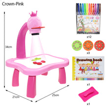 Load image into Gallery viewer, Kids Projector Drawing Table Painting Board Desk Multifunctional Writing Arts Crafts Educational Projection Machine Drawing Toy
