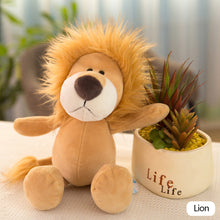 Load image into Gallery viewer, 25/35cm Cute Stuffed Toys for Kids Forest Jungle Animal Plush Dolls Lion Tiger Elephant Giraffe Fox Raccoon Monkey Cartoon Toys for Children Gifts