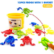 Load image into Gallery viewer, 12pcs Jumping Frogs Toys with Bucket hildren Finger Action Training Toy Birthday Party Favors Little Gifts