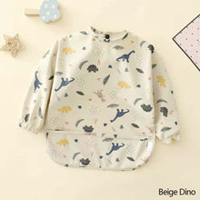 Load image into Gallery viewer, Print Children Bibs Food Eating Apron Kid Painting Smock Infant Long Sleeve Waterproof Bib for Baby Breakfast Lunch Dinner Feeding